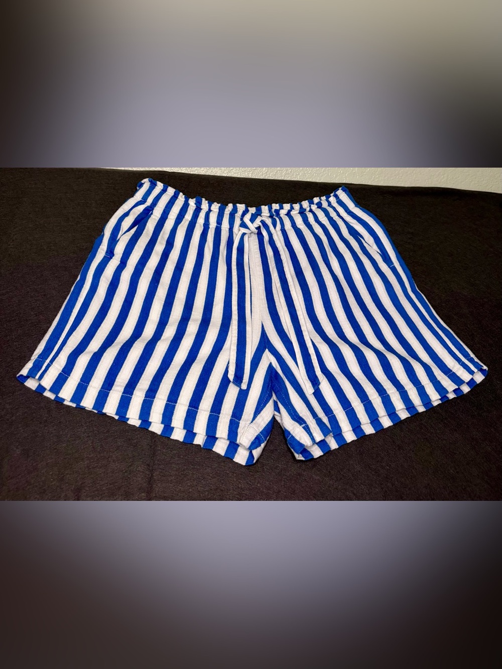 J.Crew Blue White Striped Pull-On Shorts Size M